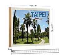 Plaque en bois | Taipei | Taiwan | Da'an Park | Nostalgie | 18 cm x 12 cm