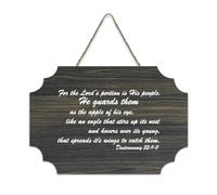 Plaque en bois « The Lord's Portion Is His People, He Guards Them of His Eye, Like An Eagle That Wood » - 15,2 x 25,4 cm - Décoration murale pour porte d'entrée, salon, cuisine