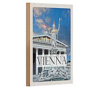 Plaque en bois Vienna | Architecture antique | Décoration | 12 cm x 18 cm