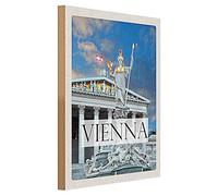 Plaque en bois Vienna | Architecture antique | Décoration | 30 cm x 40 cm