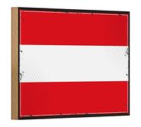Plaque en bois vintage | Drapeau de l'Autriche | Décoration rétro | 18 cm x 12 cm