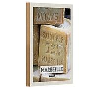 Plaque en Bois Vintage | Savon de Marseille | Style Rétro Français | 12cm x 18cm
