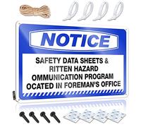 Plaque en étain pour décoration d'intérieur - Feuilles de données de sécurité et programme de communication écrit des dangers situés dans un cadeau pour chasseur d'art de style rustique pour chambre à