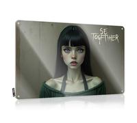 Plaque en étain pour décoration murale Se Together: A Digital Portrait Of Serenity And Connection - Plaque vintage pour bar - Décoration pour chambre de garçon (30 x 40 cm)