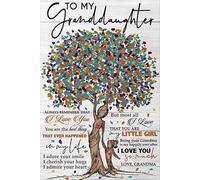 Plaque en étain rétro avec inscription « To My Granddaughter Always Remember That I Love You Love Grandma » - 20,3 x 30,5 cm