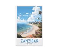 Plaque en étain rétro Zanzibar Tanzanie Plage Personnalisé Style vintage Rétro Plaque en étain Personnalisée Panneau personnalisé pour mur extérieur, intérieur, rue, bureau 20x30cm