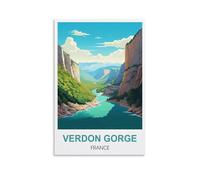 Plaque en étain vintage, décoration murale, Gorges du Verdon, France, vintage, rétro, bar, club, cave, maison, cuisine, décoration murale, panneau rustique, 15 x 30 cm