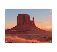 Plaque en fer imprimée vintage Monument Valley pour maison, bureau, chambre, salon, café - 20 x 14 cm