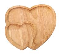 Plaque en forme de coeur en bois coeur servant plateau coeur romantique charcuterie carton 2 compartiment 9.1x8,7 pouce de coeur pour le mariage dinde à chandelle de la Saint-Valentin, plateau de ser