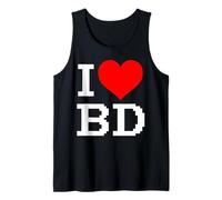 Plaque en Forme de cœur avec Inscription « I Love BD » pour Homme et Femme Débardeur