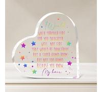 Plaque en forme de cœur en acrylique avec inscription « I Would Walk Through Fire For You » pour fille