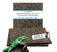 Plaque en liège, marron, env. 30 x 30 x 2,5 cm - Lot de 3 pièces