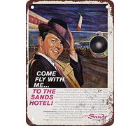 Plaque en métal 20,3 x 30,5 cm 1961 Frank Sinatra for the Sands Hotel Las Vegas