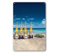 Plaque en métal 20,3 x 30,5 cm de bière Corona : panneau décoratif Sandbar