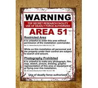 Plaque en métal 20,3 x 30,5 cm - Style vintage - Zone d'avertissement 51 - Décoration amusante