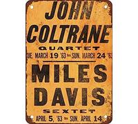Plaque en métal 30,5 x 20,3 cm pour panneau en étain - John - Coltrane & Miles - Davi in LA - Look vintage - Reproduction murale - Décoration de cave, buanderie et ferme