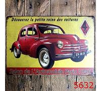 Plaque en métal 4cv Salon De Automobile Pub Home Vintage Rétro Poster Café Art Panneau en étain 19,8 x 30 cm