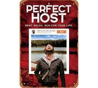 Plaque en métal « A Perfect Host 2019 » - 20,3 x 30,5 cm - Décoration murale vintage rétro