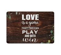 Plaque en métal à suspendre Love Is A Game That Two Can Play And Both Win - 20,3 x 30,5 cm - Décoration murale pour salon, bureau, cuisine