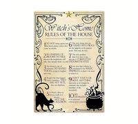 Plaque en métal aluminium « Witch'Socome Rules of The House » (20 x 30 cm) pour la maison, le bar, le pub, le mur, décoration neuve