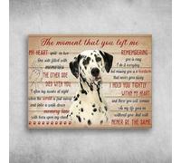 Plaque en métal amusante avec inscription « Dalmatian Dog Lover The Moment That You Left Me My Heart Split In Two One Side Filled With Memories » - Décoration vintage pour la fête des pères - 20,3 x