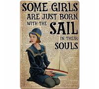 Plaque en métal amusante avec inscription « Some Girls are Just Born » - Born with The Sall in Their Souls - Poster rétro - Décoration murale pour garage, cuisine, café, bar, pub, club de bière - 20,3
