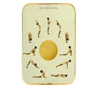 Plaque en métal amusante avec salutation au soleil et pose de yoga - Rétro - Vintage - Décoration murale - 20,3 x 30,5 cm