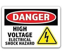 Plaque en métal avec avertissement de danger haute tension 30,5 x 20,3 cm