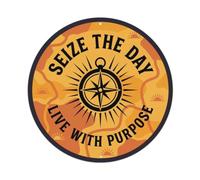 Plaque en métal avec boussole « Seize The Day Live With Purpose »