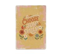 Plaque en métal avec citation « Choose Joy Daily »