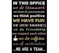 Plaque en métal avec citation de bureau « In This Office We Are A Team Office » - Décoration de bureau « We Do Teamwork » - Affiche « We Think Positive » - Peinture sur fer - Autocollants pour bar,