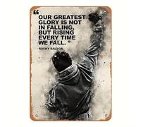 Plaque en métal avec citation de Rocky Balboa - Affiche de film Man Cave - Décoration murale décorative pour famille, hôtel, café, bar - 20,3 x 30,5 cm