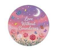 Plaque en métal avec citations de guérison « Love Without Boundaries »