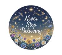 Plaque en métal avec citations de guérison « Never Stop Believing »