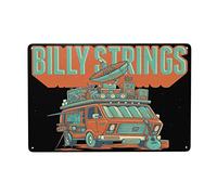Plaque en métal avec cordes de guitariste Billy - Décoration murale rétro - Décoration murale pour cuisine, maison, bureau, bar, café, pubs, club, portail, garage, restaurants - 30,5 x 20,3 cm