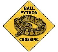 Plaque en métal avec croix de python en forme de balle de python, serpent, reptile, panneau carré de python royal, 30,5 x 30,5 cm