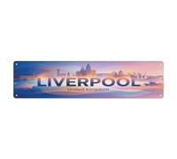 Plaque en métal avec dégradé de couleurs vives au Royaume-Uni Liverpool