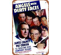 Plaque en métal avec inscription « Angels With Dirty Faces Movie » (1938) - 20,3 x 30,5 cm - Décoration murale vintage rétro