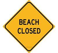 Plaque en métal avec inscription « Beach Closed Road Beach Pool House Deck Tiki Coastal Bedroom Sign For Home Office Bar Indoor Outdoor Wall Decor Yard Sign Square Sign 20,3 x 20,3 cm