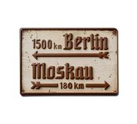Plaque en métal avec inscription « Berlin Distance » de Moscou