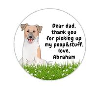Plaque en métal avec inscription « Dear Dad Thank You Picking Up My Poop Stuff » - Inscription « I Love My Dog » - Décoration murale en métal - Décoration murale pour la maison, la cuisine, le bar, le
