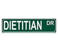 Plaque en métal avec inscription « Dietitian Dr Slim » - Décoration murale amusante pour chambre à coucher, ferme, maison, bar, garage, grotte d'homme - 10,2 x 40,6 cm
