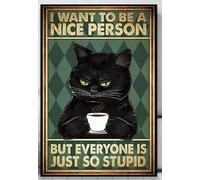 Plaque en métal avec inscription « I Want To Be A Nice Person But Everyone Is Just So Stupid » - 15,2 x 20,3 cm