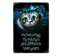 Plaque en métal avec inscription « I'm Crazy Cheshire » - Décoration murale rétro - Pour maison, club, taverne - Peinture décorative
