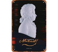 Plaque en métal avec inscription In Search of Mozart - 20,3 x 30,5 cm - Décoration murale vintage rétro