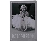 Plaque en métal avec inscription « Marilyn Monroe » - 20 x 30 cm - Style vintage - En relief