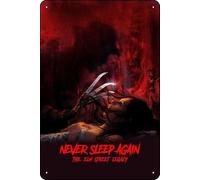 Plaque en métal avec inscription « Never Sleep Again: The Elm Street Legacy (2010) » - 20,3 x 30,5 cm - Décoration murale rétro vintage
