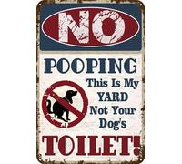 Plaque en métal avec inscription « No Dog Pooping » - Décoration murale vintage rustique - Pour café, bar, chambre à coucher, maison - 20,3 x 30,5 cm