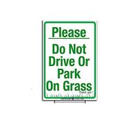 Plaque en métal avec inscription « Please No Parking On Grass Please Do Not Drive Or Park On Grass Please Take Care Of The Lawn » - Décoration extérieure - 30,5 x 40,6 cm