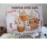Plaque en métal avec inscription « Pumpkin Spice » - Décoration murale moderne - 20,3 x 30,5 cm